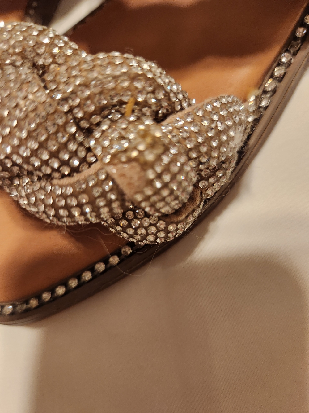 Madden Girl Rhinestone Braided Slide Sandals Size 6 Sparkly Embellished - Picture 9 of 9